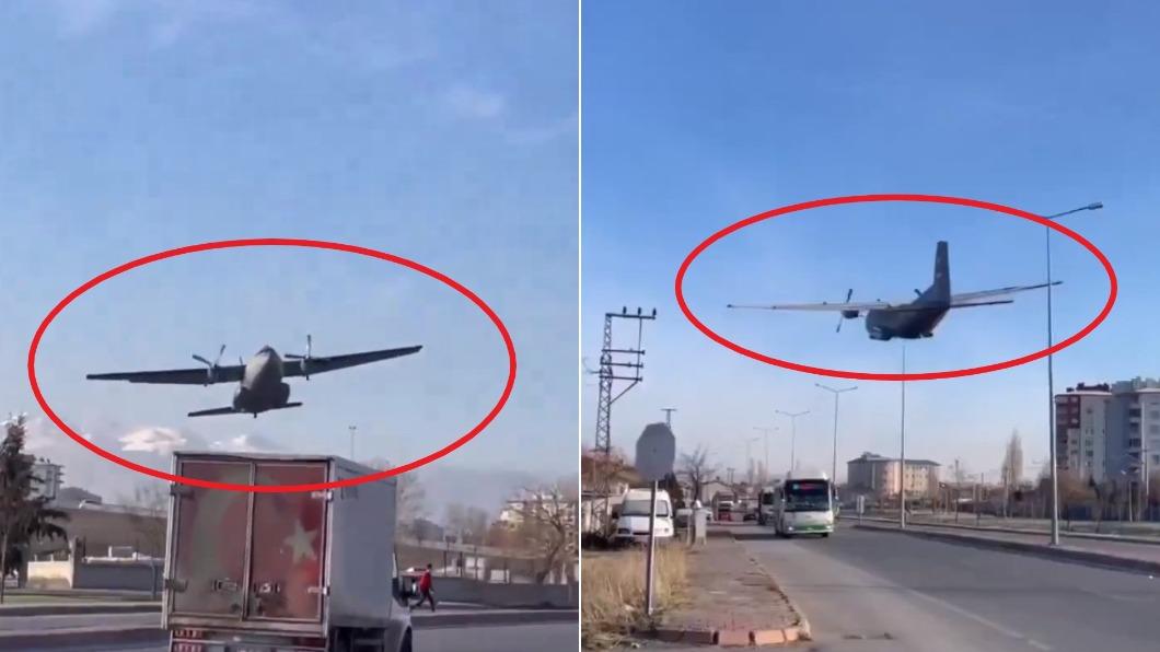 有片／土耳其軍機「低空飛越車流」超驚險　緊貼陸地迫降畫面曝