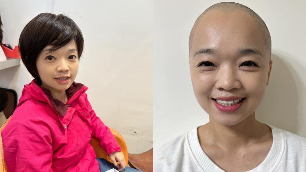 林緗亭上傳了一張自己理完光頭、笑容可掬的照片。(圖/翻攝自林緗亭臉書)