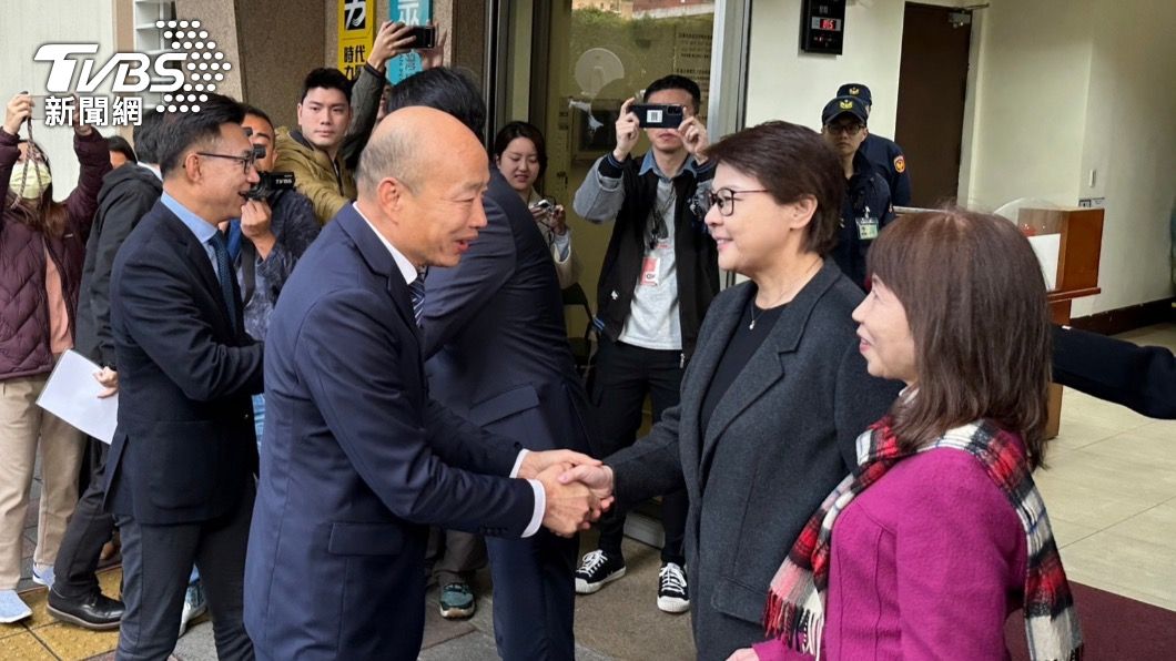 韓國瑜、江啟臣拜會民眾黨團（圖／陳昫蓁攝）