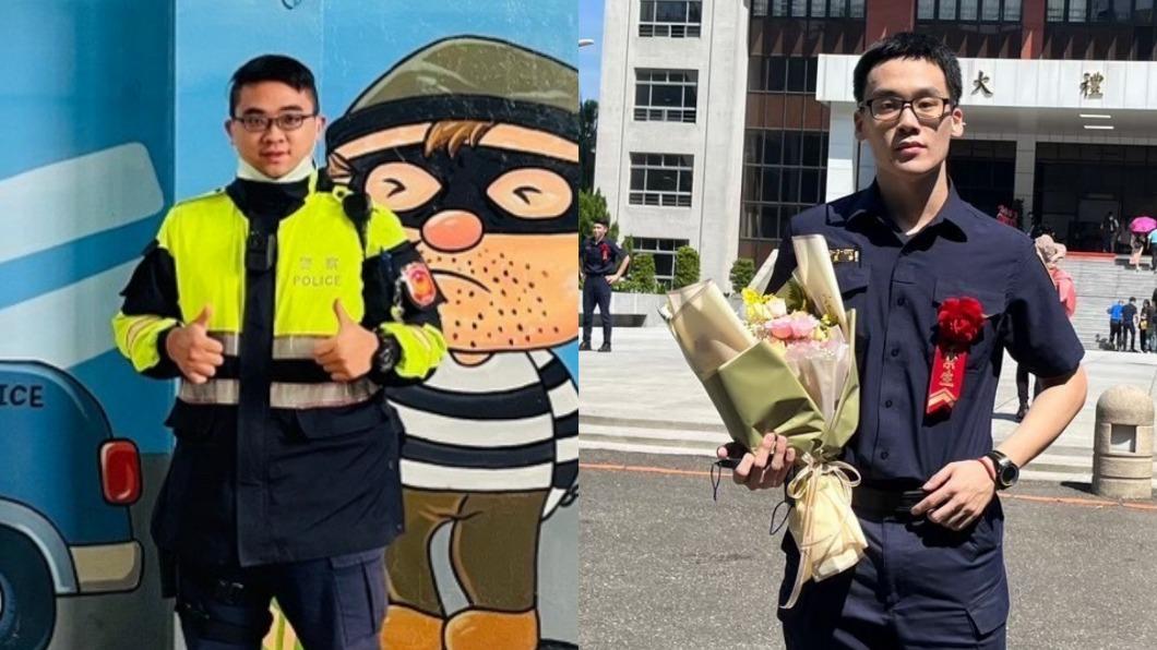 員警廖俊傑（左）、劉昱鞍（右）成功救人。（圖／TVBS）