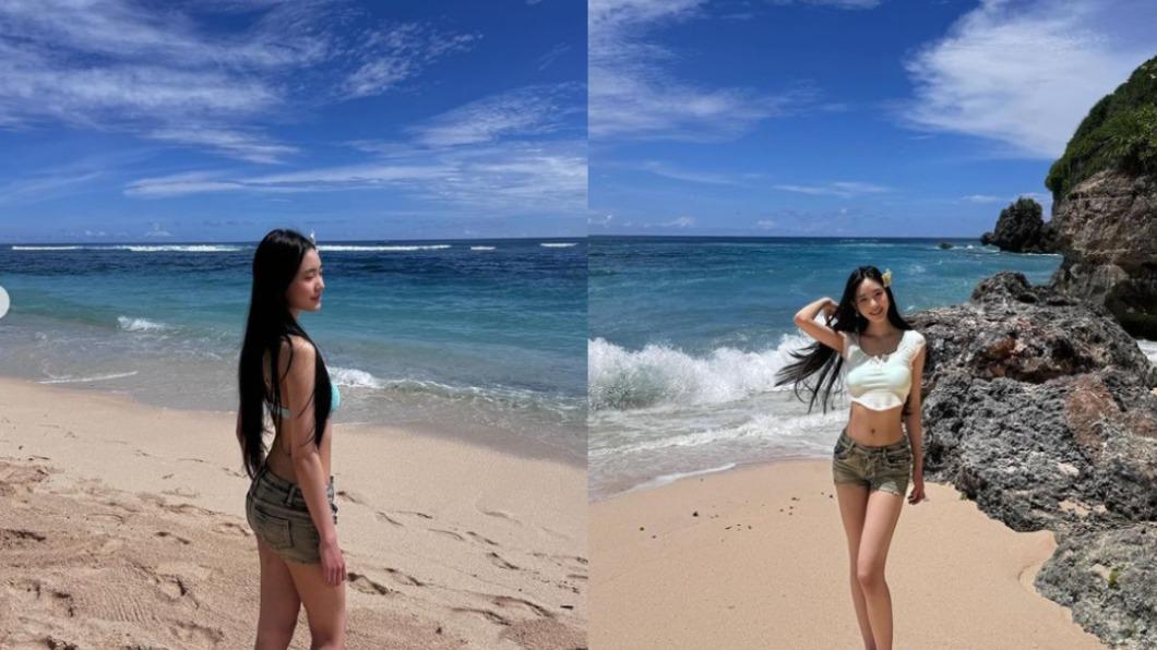 Lily在海邊自信地對著鏡頭大放異彩。（圖／翻攝自@lilyhsuuuu IG）