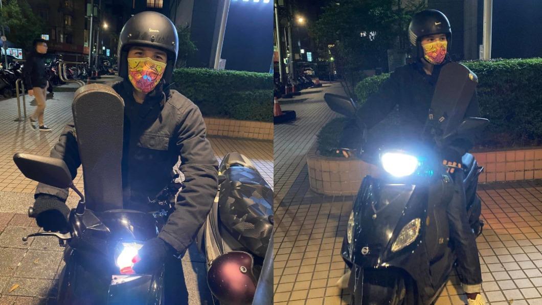  鳳小岳騎摩托車去做宣傳。（圖／翻攝自臉書）