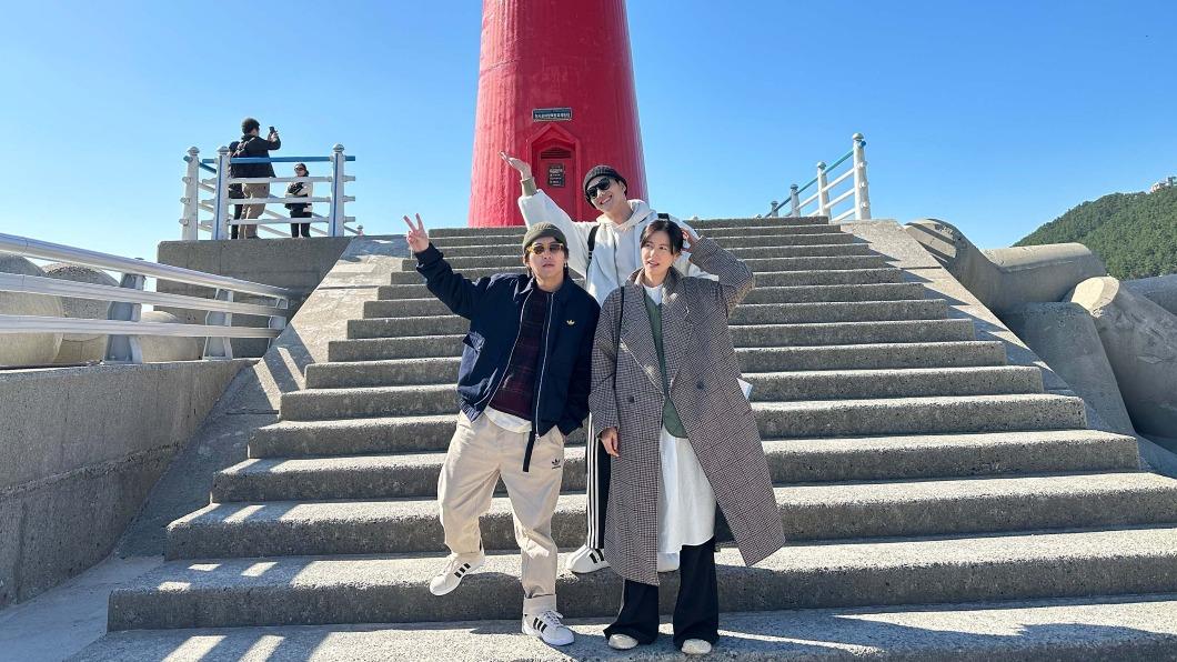 巫建和、范少勳、林予晞前往釜山錄影。(圖/TVBS)