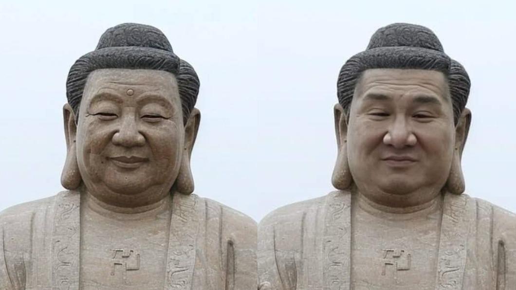 館長分享網友將他臉P成佛像的照片，眾人紛紛直呼「毫無違和感」。（圖／翻攝自X、飆捍臉書）