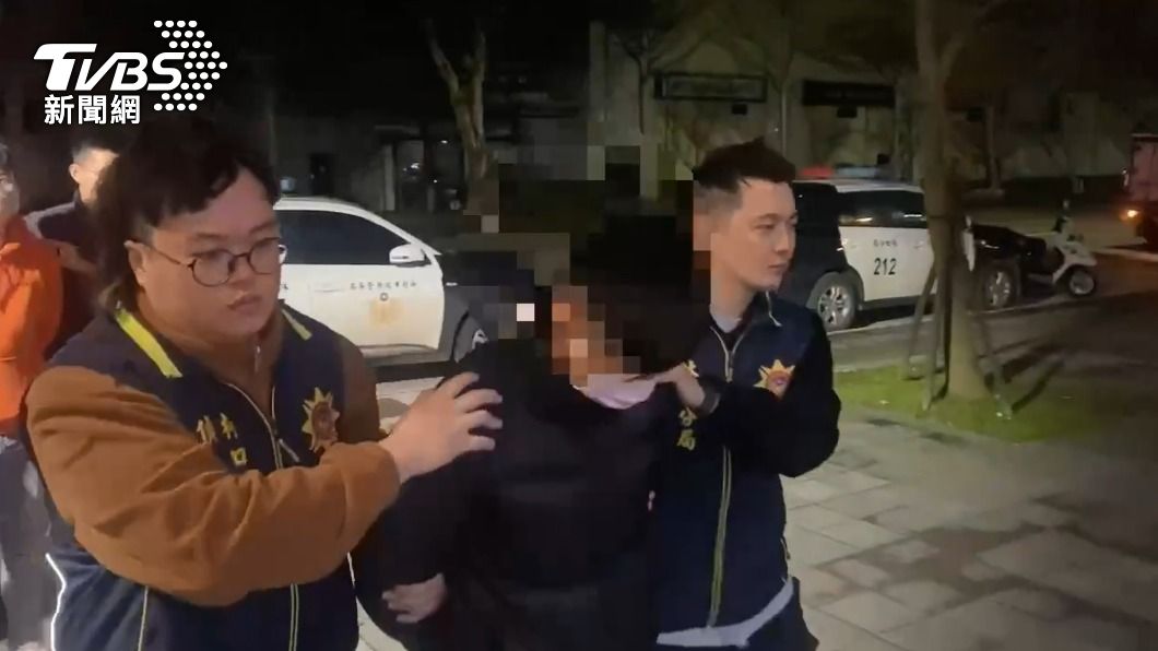 警方逮補砸車的林、余2嫌。(圖/TVBS)