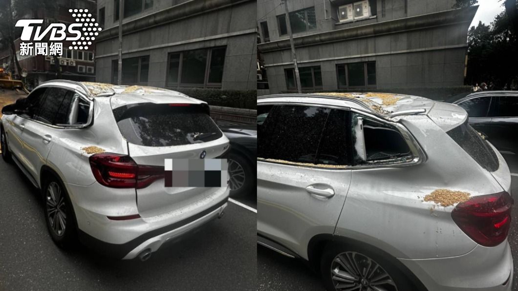 BMW也被波及毀損。(圖/TVBS)