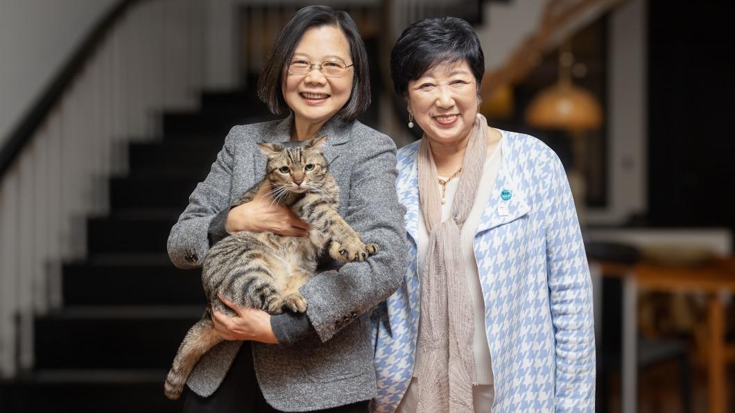 蔡英文接見小池百合子　「毛小孩」搶入鏡　
