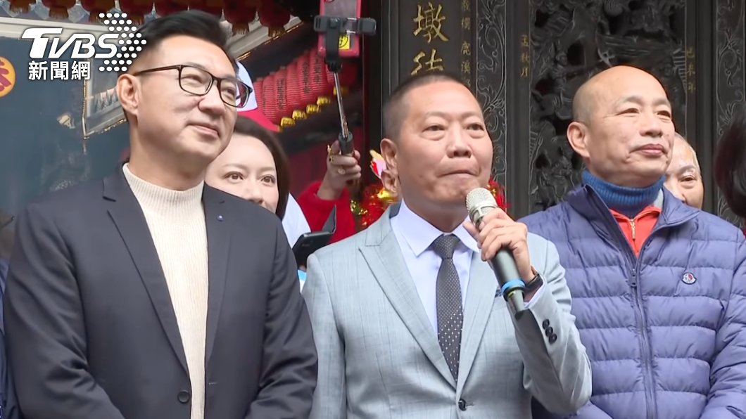 韓國瑜、江啟臣到台中豐原慈濟宮參拜。(圖/TVBS)