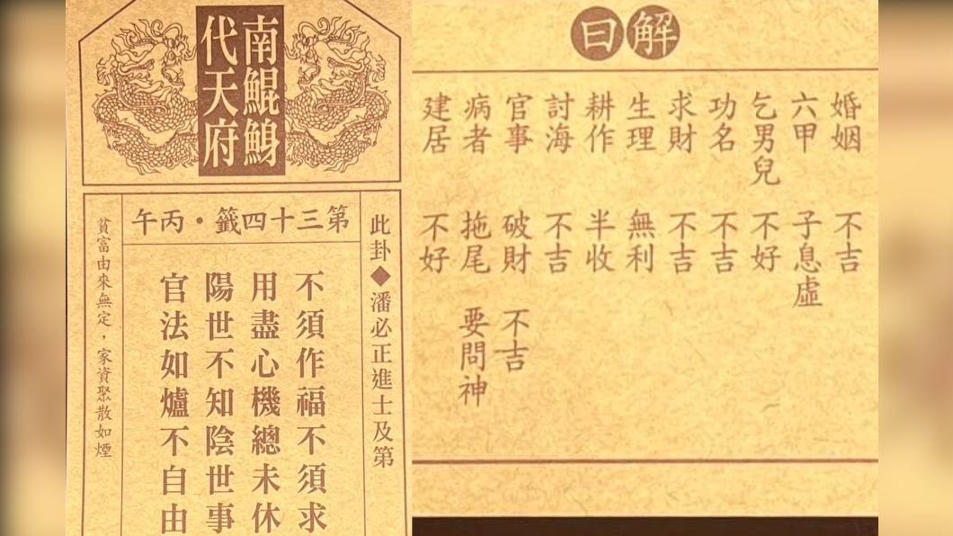 廟方解籤官表示,國運將漸入佳境,「百姓與政府團結、上下一心」。(圖/民眾提供)