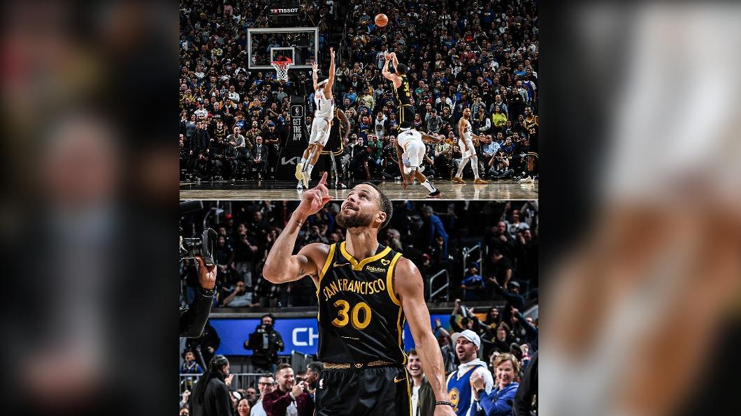 柯瑞（Stephen Curry）飆進9顆三分還完成準絕殺。（圖／翻攝自 X）