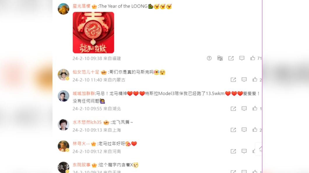 中國網友指正應是「The Year of the LOONG」。(圖/翻攝自 微博)