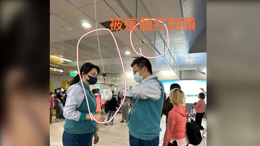 婦人頭部遭砸傷，高捷公司火速致歉。（圖／翻攝自高雄大小事臉書粉專）