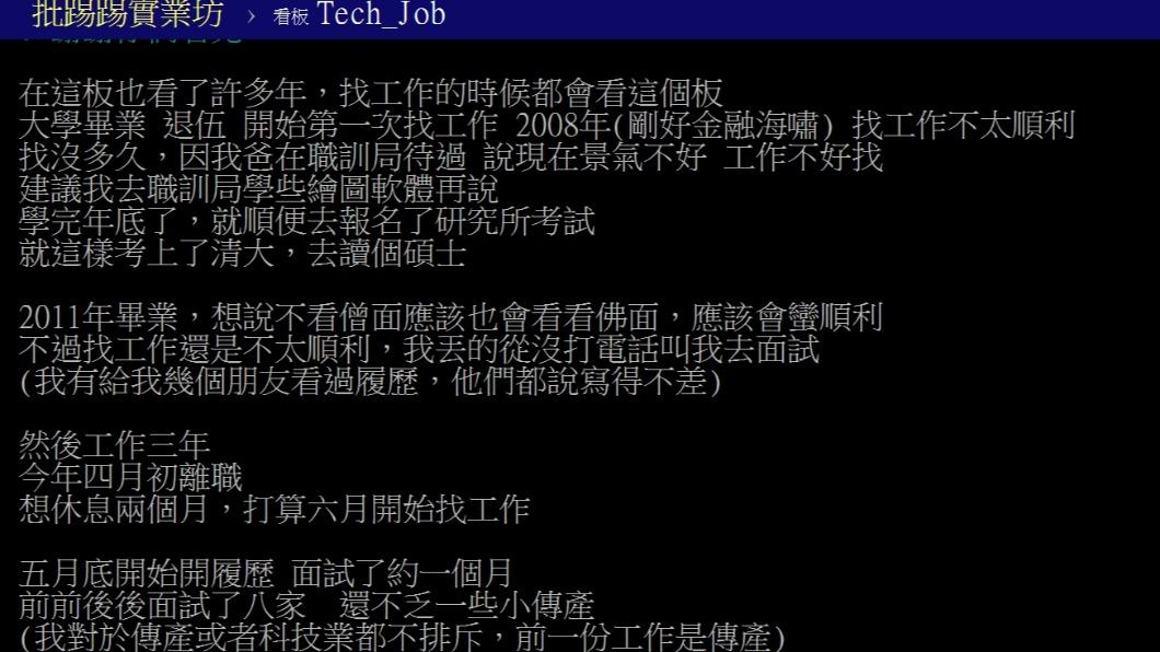 原PO發文。(圖/翻攝自PTT)