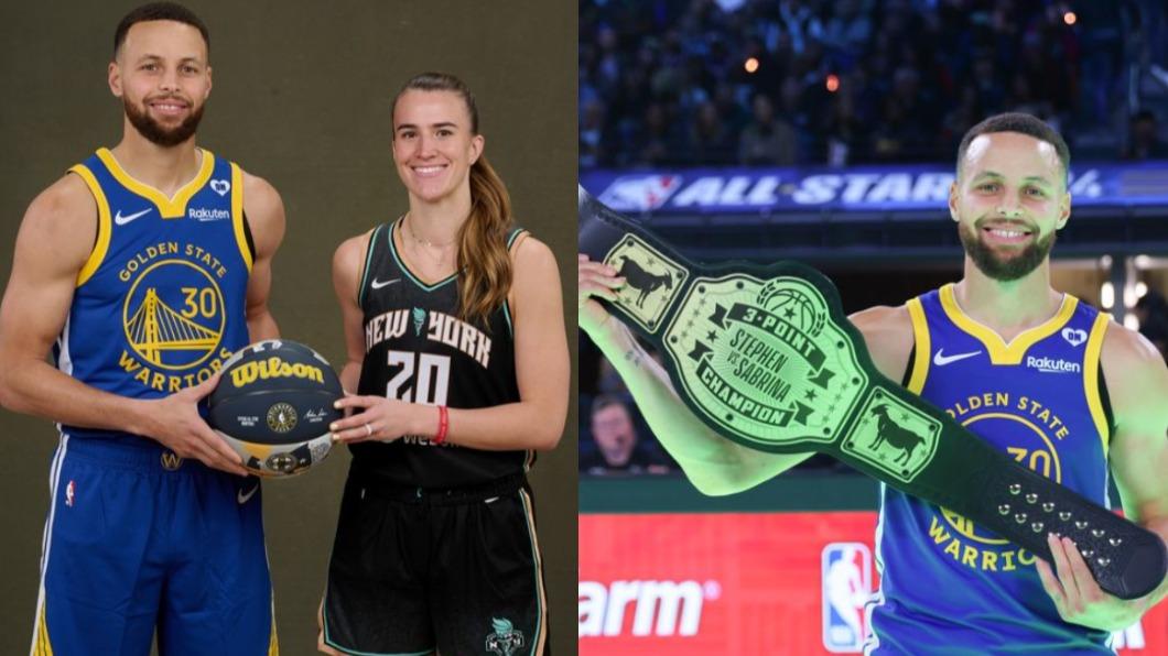 NBA/首次男女三分球王夢幻對決 柯瑞技壓女射手獲頒冠軍腰帶