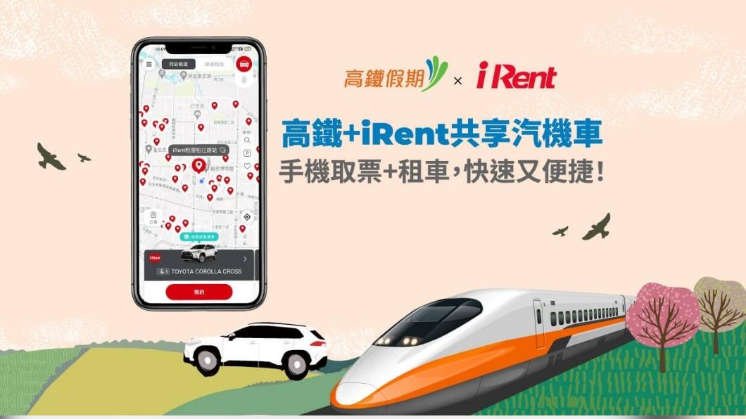 「iRent共享汽、機車」專案,可選租車6小時或10小時,手機就可取還車。(圖/高鐵提供)