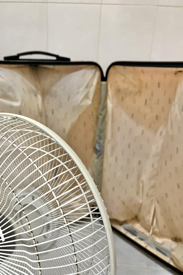 小V透露行李箱清洗後仍充滿濃濃泰奶味。(圖/翻攝自【跟著小V吃喝玩樂】臉書)