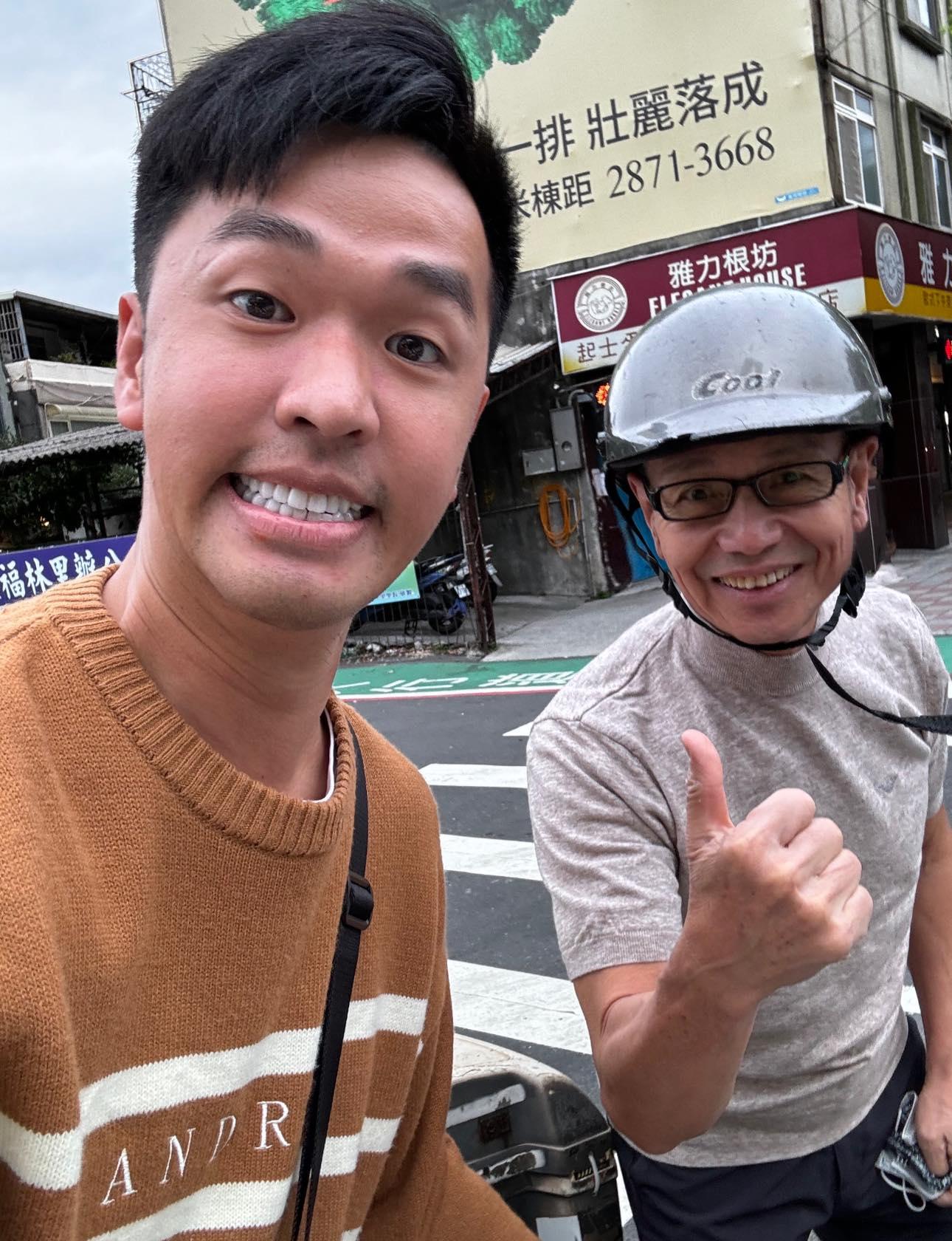 香蕉與任爸巧遇。(圖/翻攝自香蕉臉書)