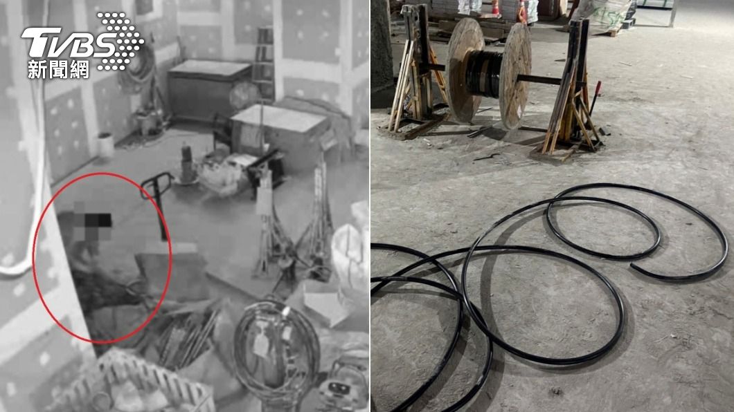魏姓竊賊闖入工地偷電纜線。（圖／TVBS）