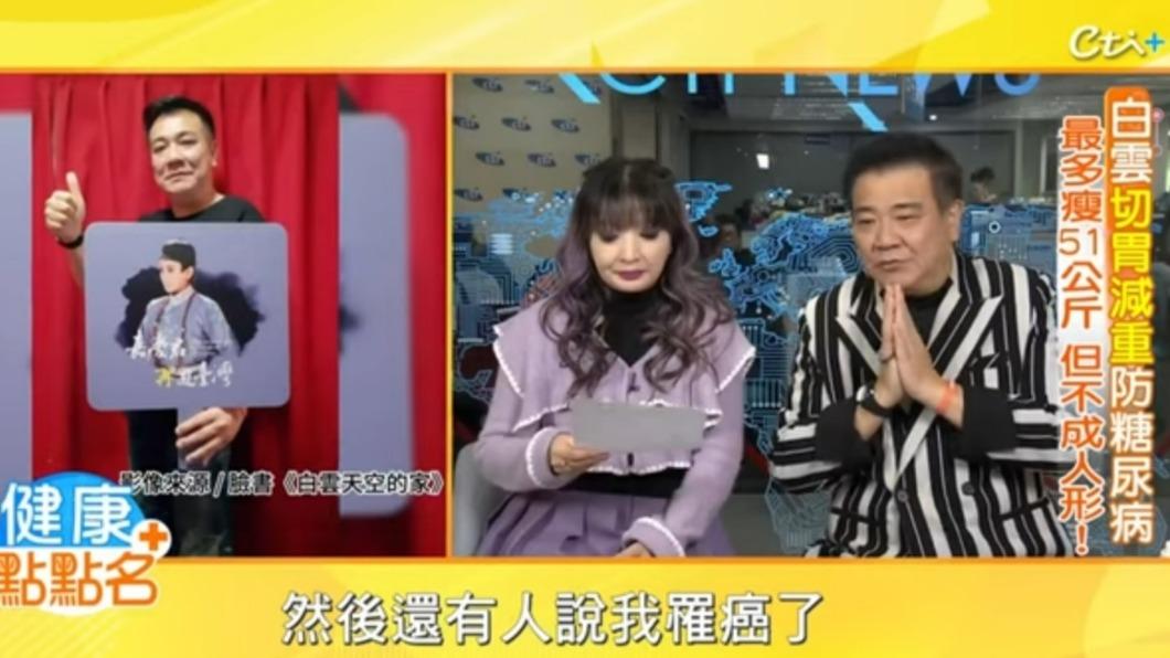 白雲曾一短時間變瘦被誤會罹癌。(圖/翻攝自健康點點名YouTube)