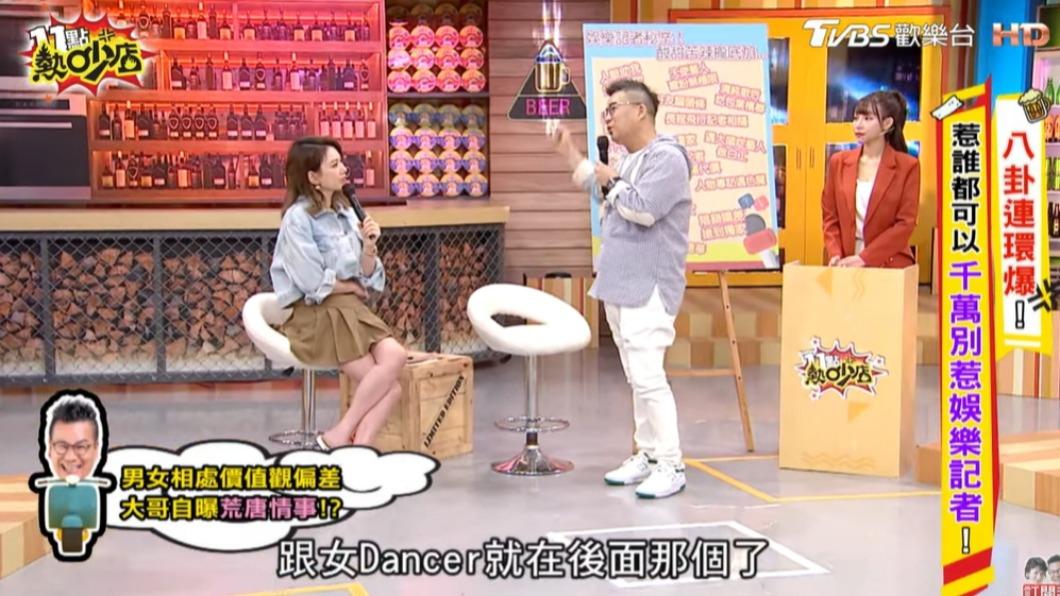 沈玉琳曾目睹主持大哥和舞者做那檔事。(圖/翻攝自11點熱吵店YouTube)