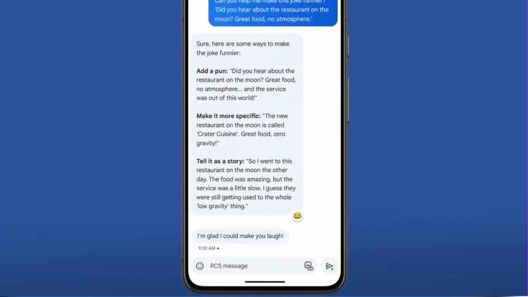 Google將旗下的人工智慧服務Gemini與簡訊功能整合。(圖/翻攝自Google)