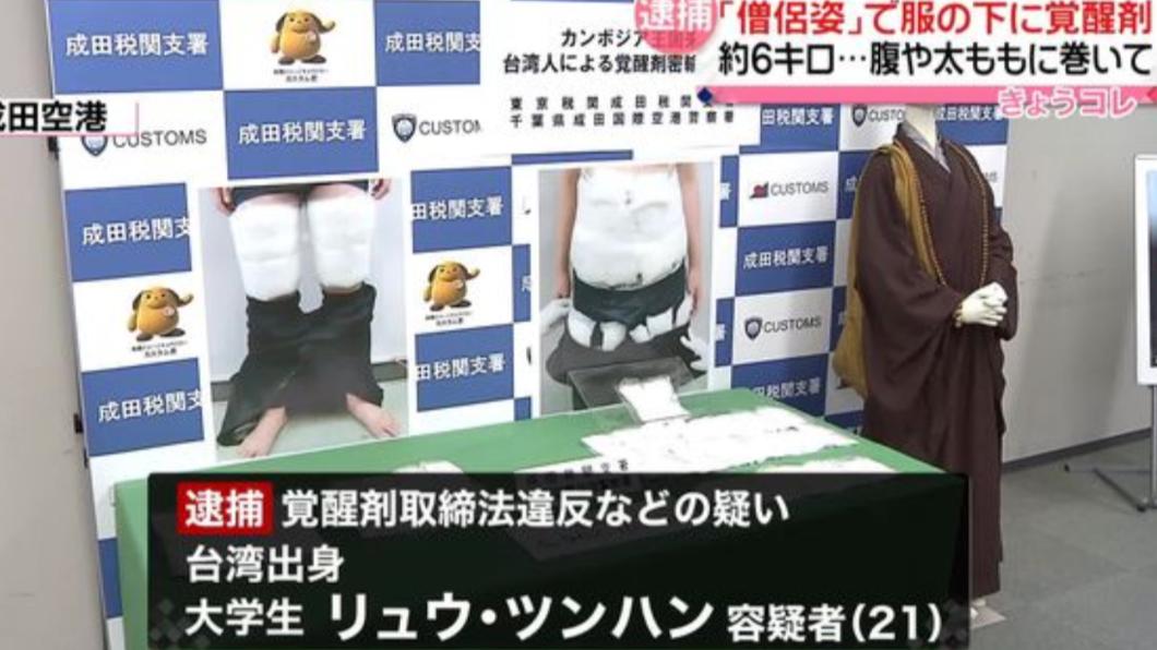 台灣男大生「假扮和尚」運6公斤毒品 成田機場遭逮捕