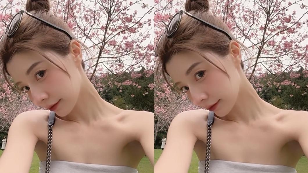 辣妹不怕冷!最正MC「上身1塊布」九族賞櫻 粉絲讚:比花美