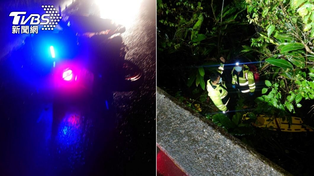 簡男開贓車逃亡,先在台62線快速道路追撞黃牌重機,造成38歲劉姓騎士摔落邊坡慘死。(圖/TVBS)