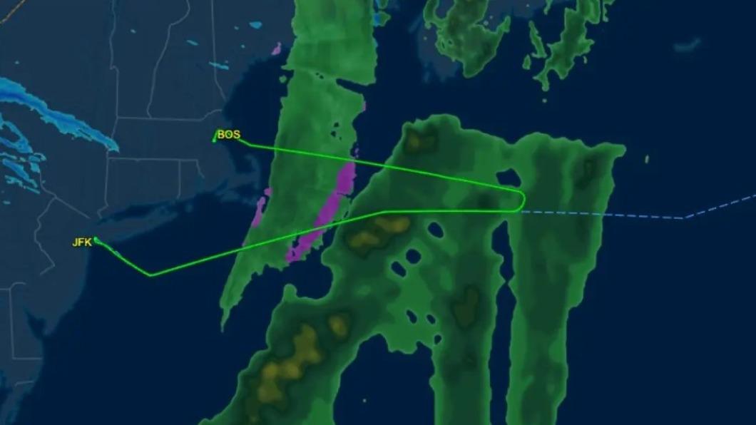 94號航班最後折返回波士頓降落。(圖/翻攝自FlightAware)
