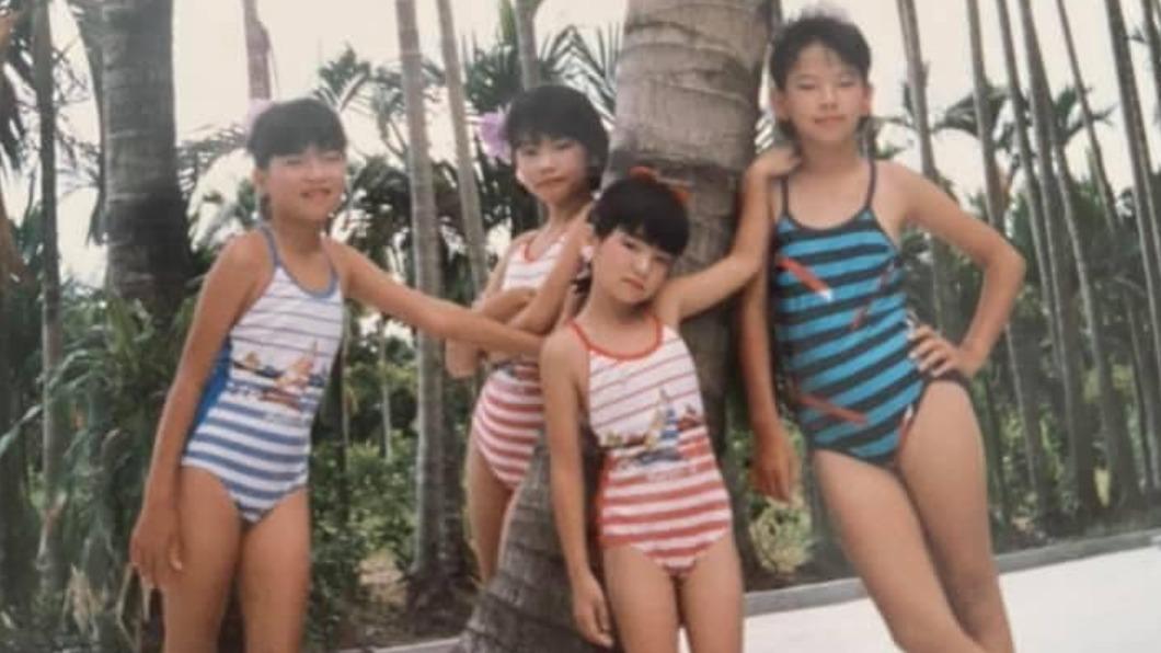 Ella（右二）和姊姊們被打扮成選美小姐，舉手投足充滿自信。（圖／翻攝自Ella臉書）