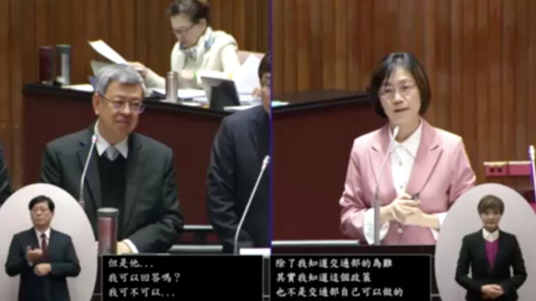 翁曉玲質詢陳建仁時爆口角衝突。（圖／立法院直播）