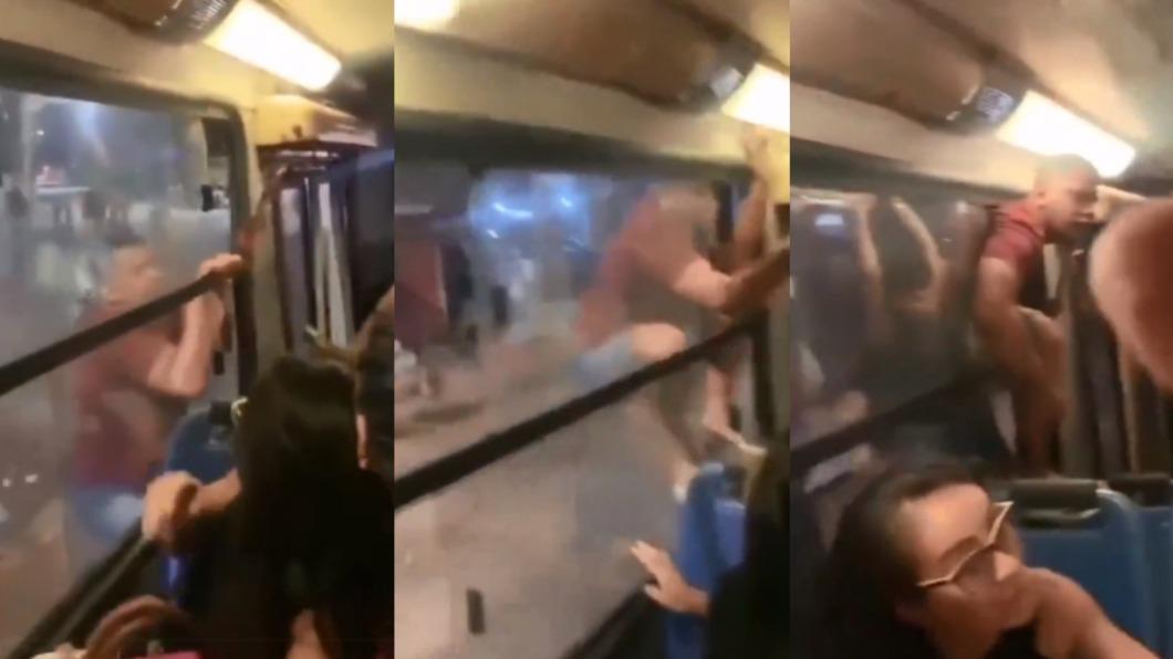 綠帽男「飛撲公車」活逮小王!身體掛窗邊一路飆罵 瘋狂影片曝