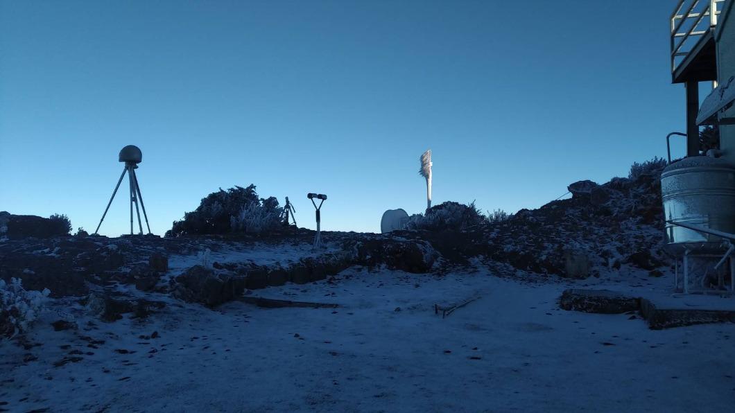 積雪深度為1公分。(圖/中央氣象署提供)
