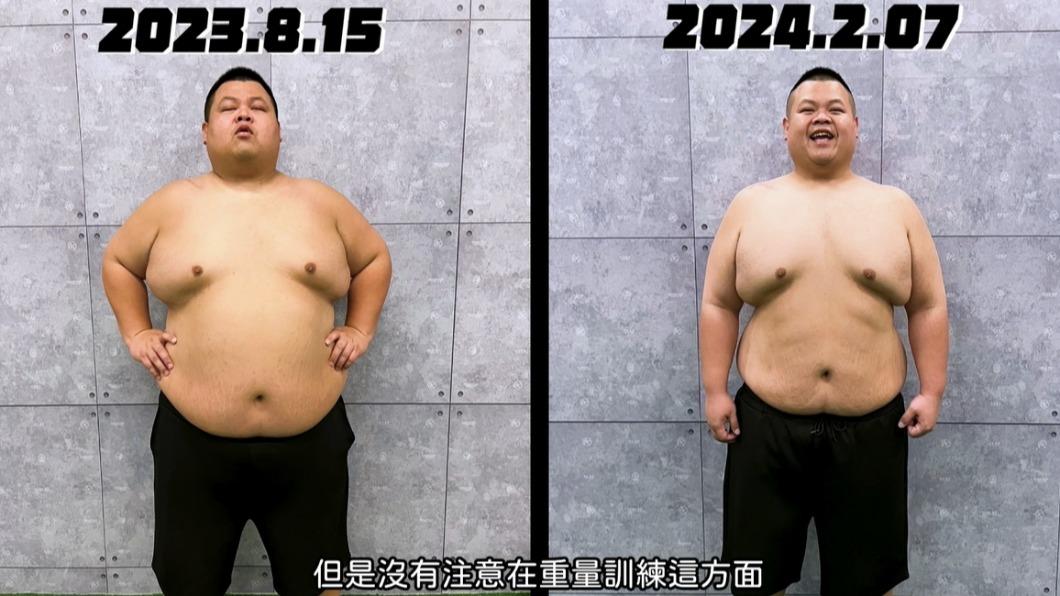 大蛇丸曬出半年來的瘦身成果。(圖/翻攝自大蛇丸臉書)