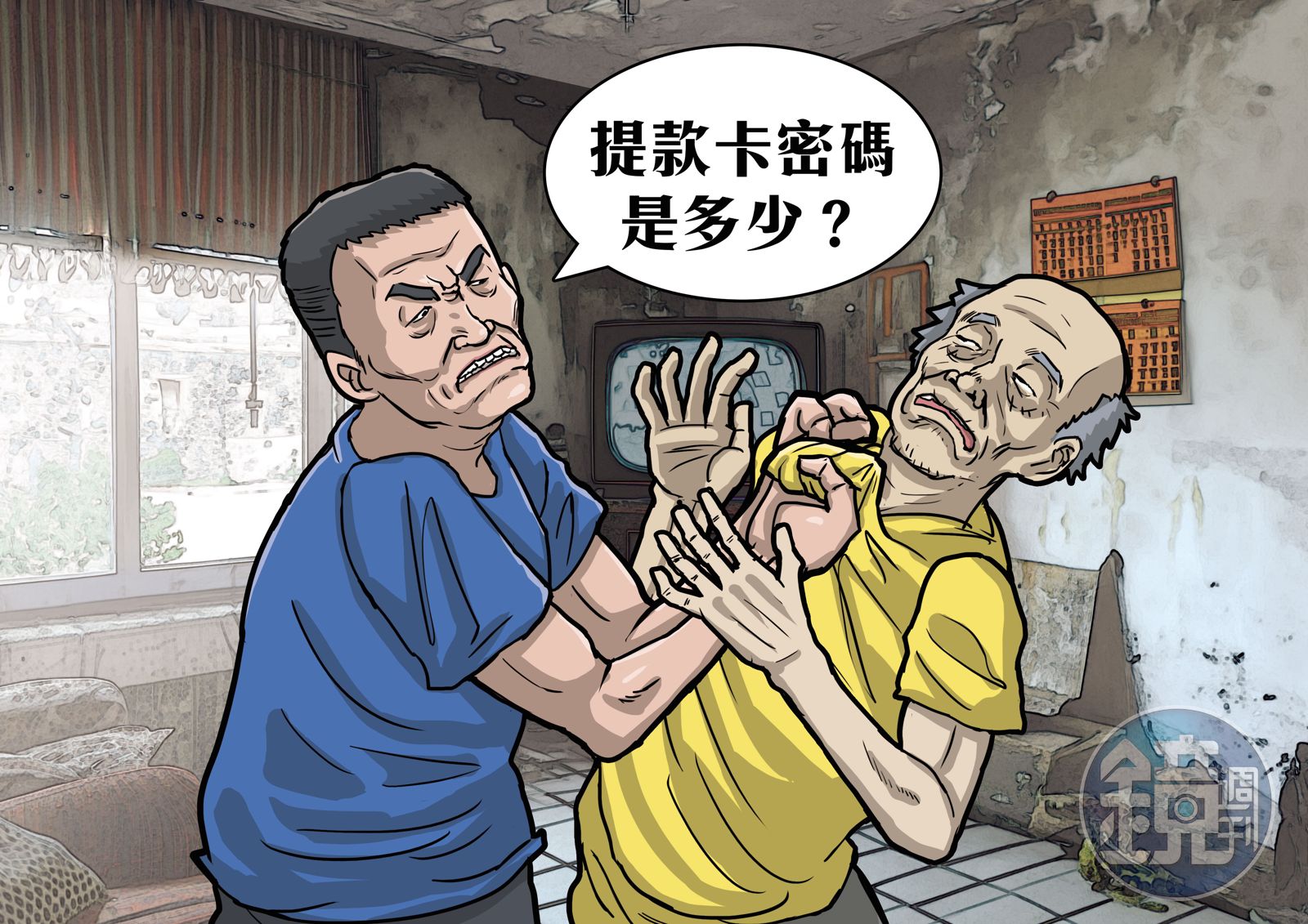 羅姓男子(左)逼王姓老翁(右)說出提款卡密碼未果,之後痛下殺手。(圖/鏡週刊)