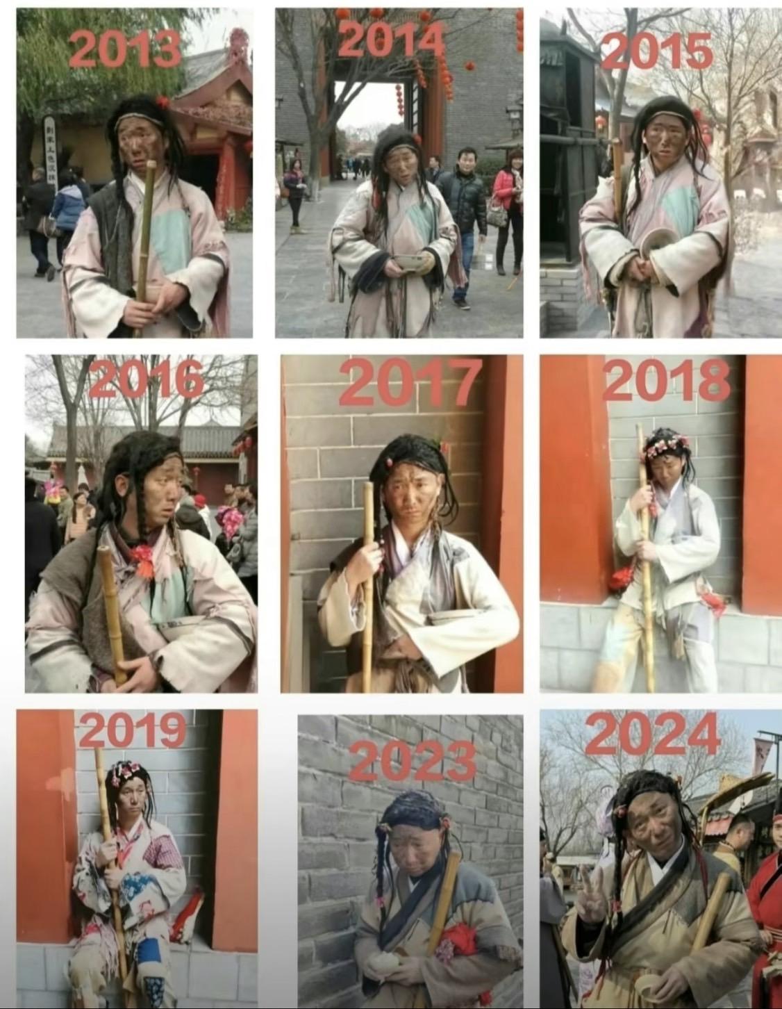 李金剛扮演乞丐已經12年。(圖/翻攝自微博)