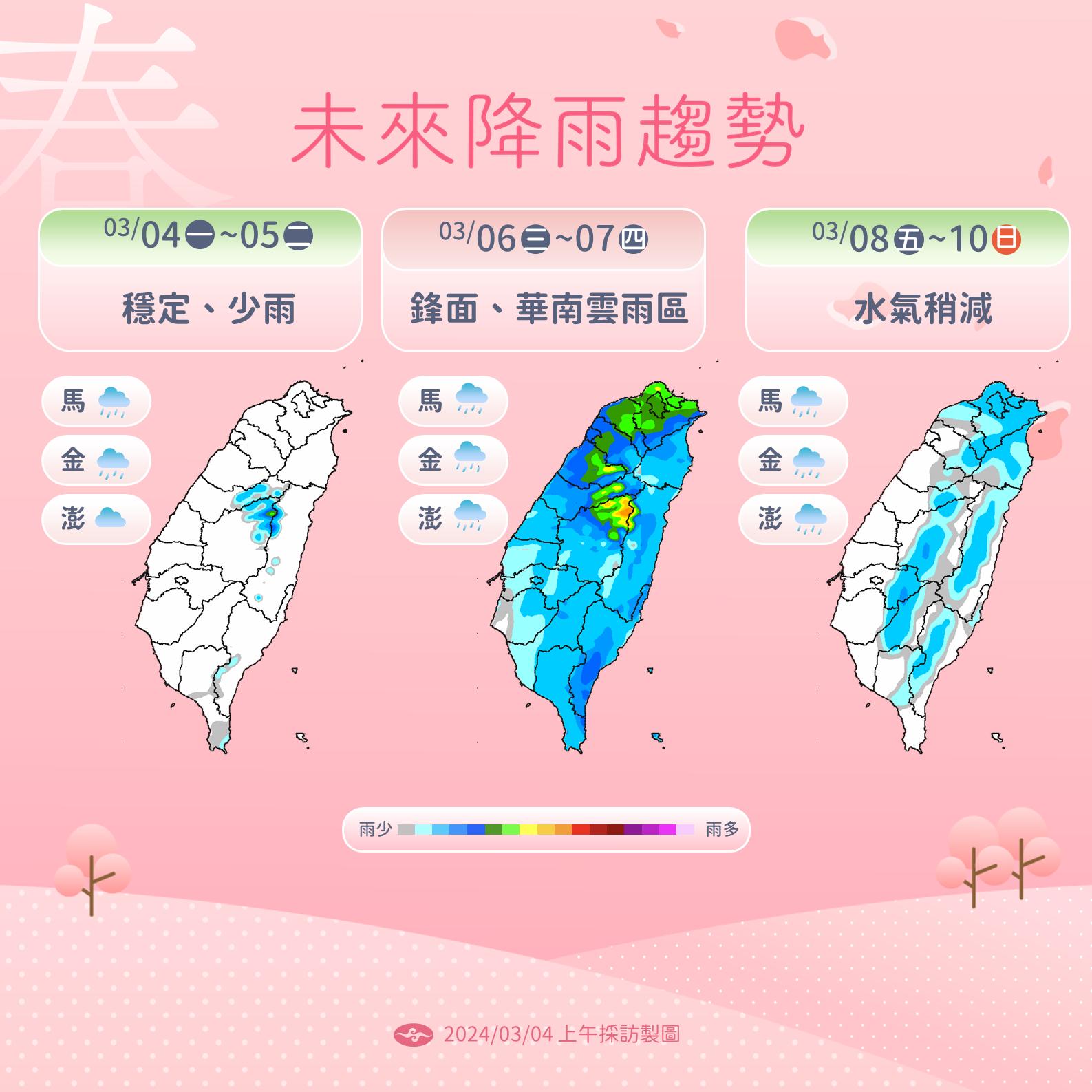 近一週降雨趨勢。（圖／中央氣象署）