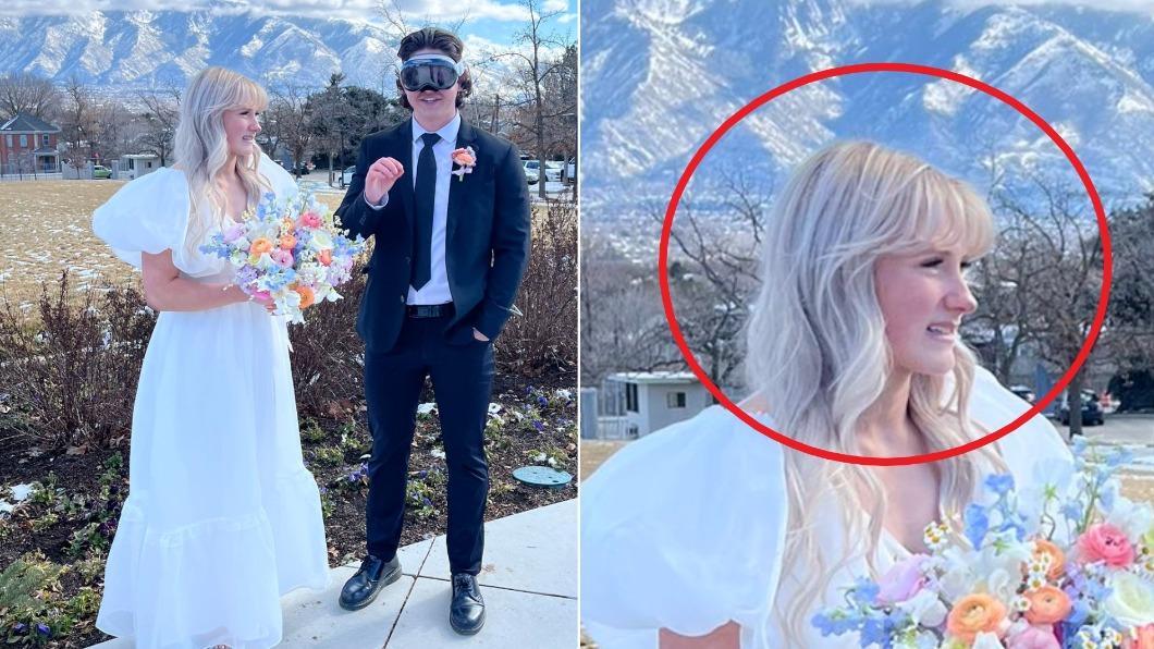 美工程師頭戴Vision Pro結婚　新娘「超尷尬神情」爆紅