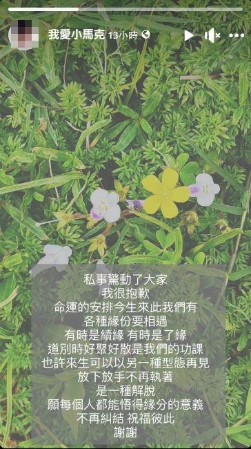 馬克媽媽感嘆,「放下放手不再執著是一種解脫」。(圖/翻攝自我愛小馬克臉書)