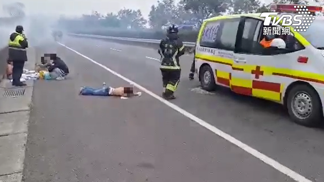 雲林台78線火燒車 一家四口燒燙傷痛苦趴地逃生