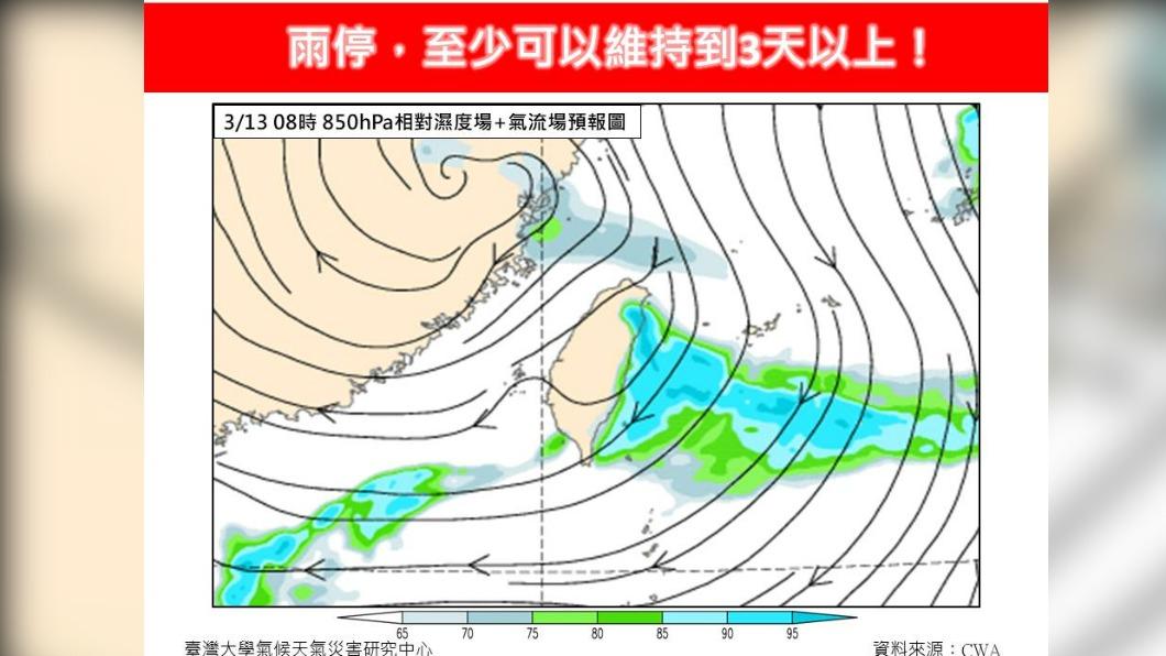 雨停至少可以維持三天。(圖/翻攝林老師氣象站)