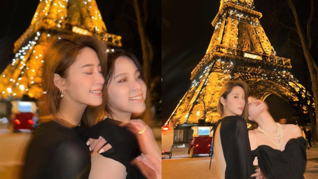 歐陽妮妮巴黎合體歐陽娜娜 姊妹穿超辣!一轉身洩白皙美背