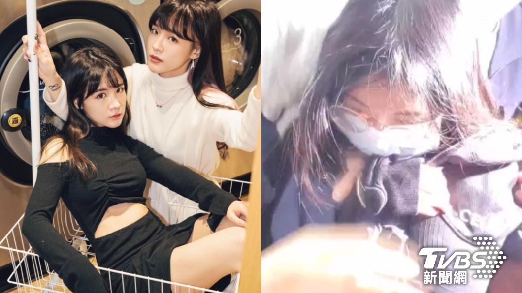 李汶靜（右圖）昨因持毒被捕，北檢結束複訊後無保飭回，她的親妹妹Amber（左圖右）也發聲了。（圖／TVBS資料照片、翻攝自花花IG）