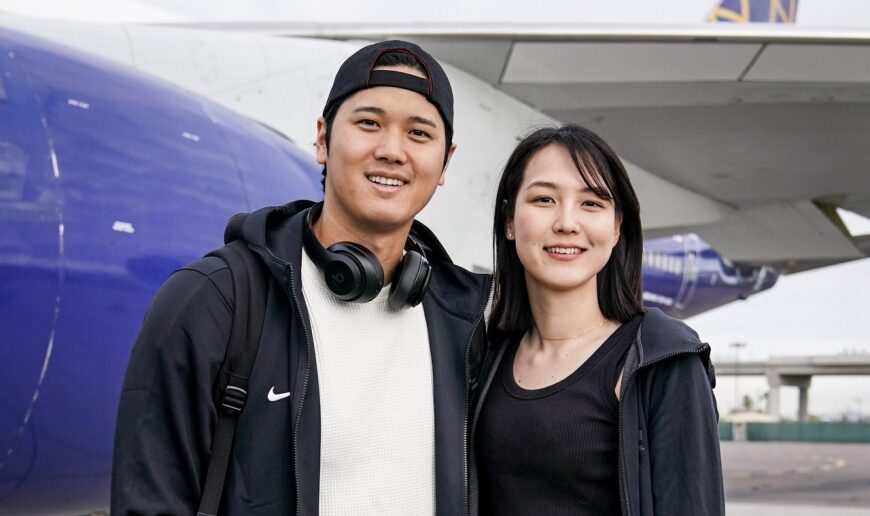 大谷翔平與老婆。(圖/翻攝自道奇ig)