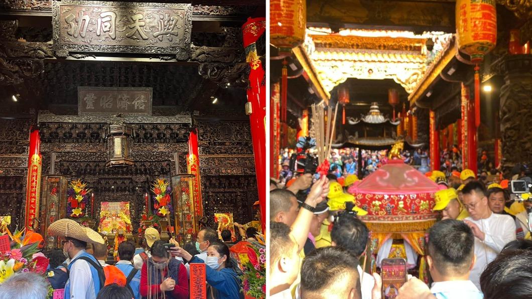 白沙屯媽祖今日下午駐駕大甲鎮瀾宮。(圖/翻攝自臉書白沙屯拱天宮)