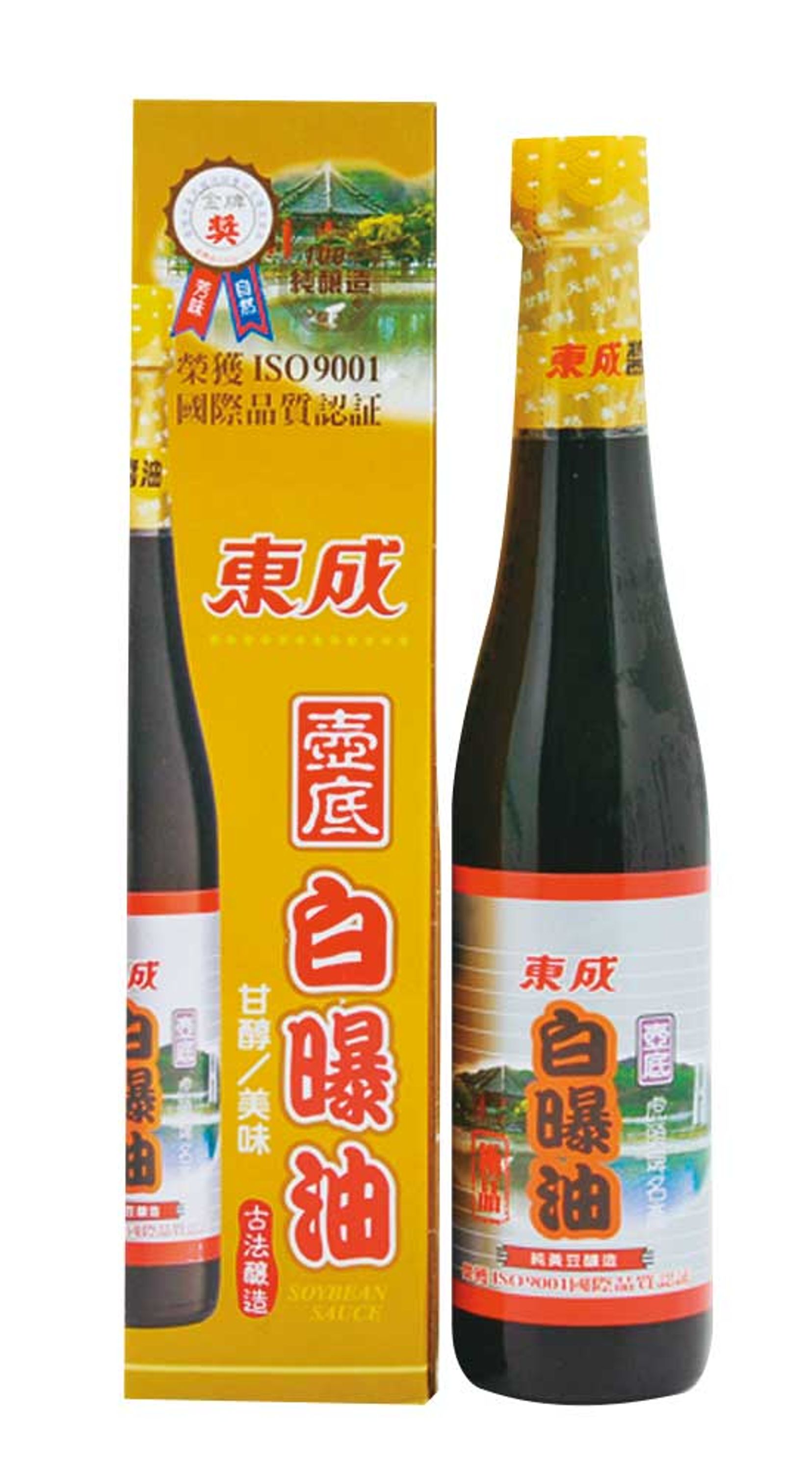 東成醬油包裝標榜「古法釀造」,但現今已非自釀。(圖/翻攝Yahoo購物官網)