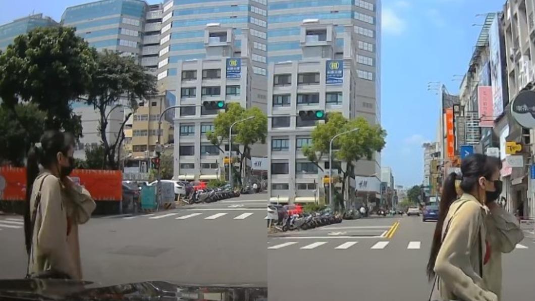 長腿妹不甩紅燈！講電話「慢晃過馬路」　駕駛火大：別出來害人