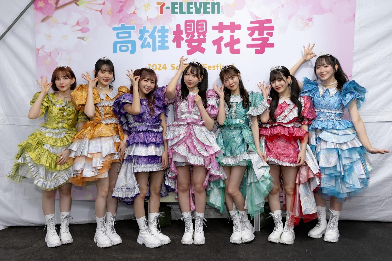 左起為早瀨Noel、鎮西壽壽歌、仲川瑠夏、松本Karen、櫻井優衣、月足天音、真中Mana。(圖/寬寬整合行銷提供)