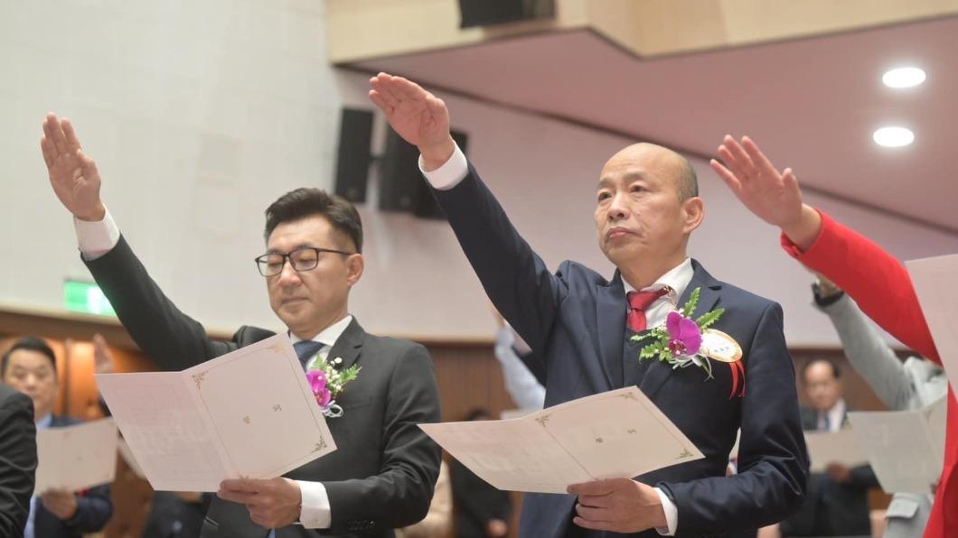 韓國瑜(右)在國人心中的形象大幅提升。(圖/翻攝自韓國瑜臉書)
