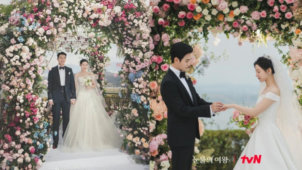 劇中婚禮場景致敬玄彬、孫藝真世紀婚禮。（圖／翻攝自微博、tvN官網）